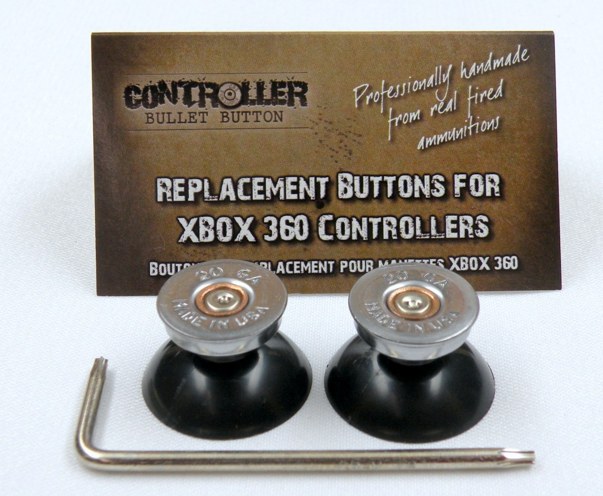 Pair of Thumbstick Bullet Nickel+Nickel for XBOX 360 Controller w/ Torx L key