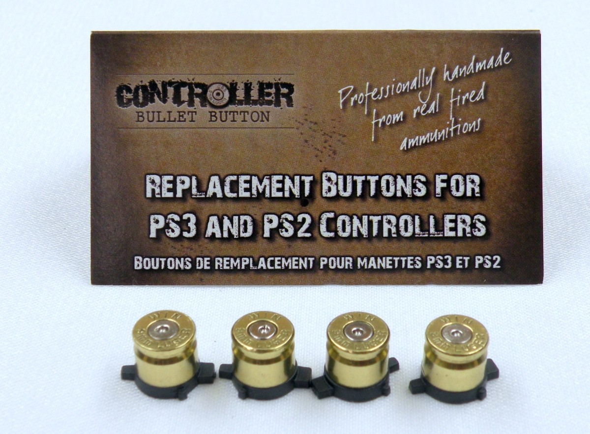 Set of 4 Bullet Buttons Brass+Nickel for Playstation PS4 PS3 controllers