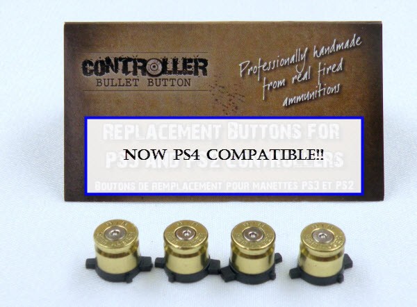 Set of 4 Bullet Buttons Brass+Nickel for Playstation PS4 controllers