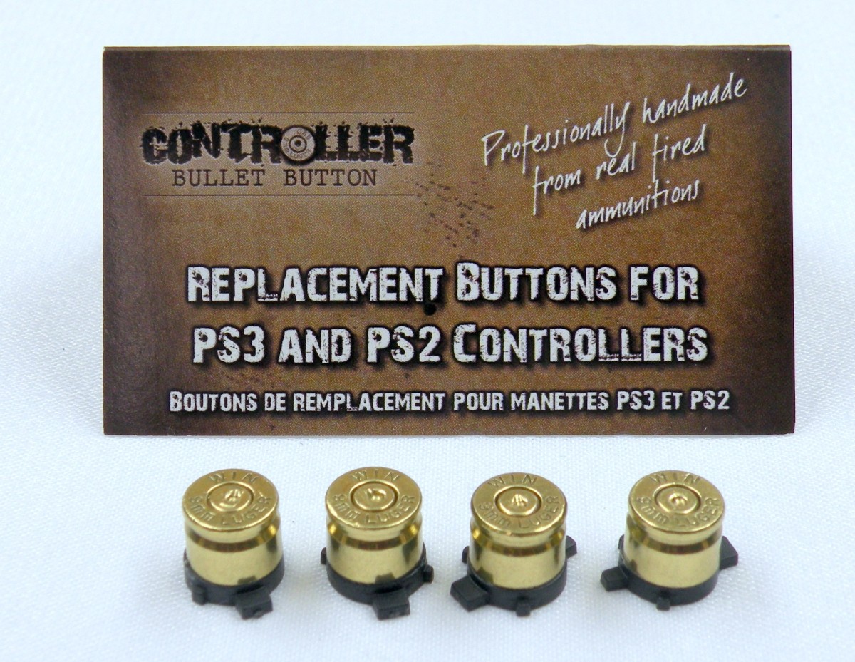 Set of 4 Bullet Buttons Brass+Brass for Playstation PS4 PS3 controllers