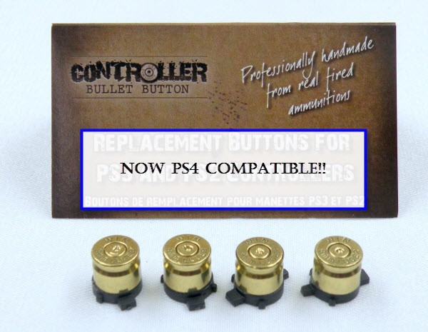 Set of 4 Bullet Buttons Brass+Brass for Playstation PS4 controllers