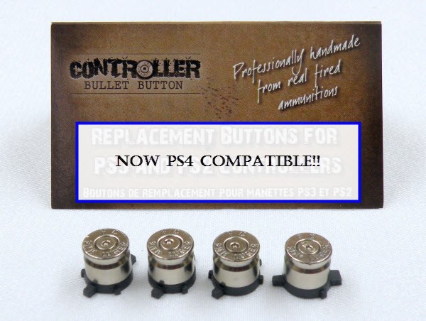 Set of 4 Bullet Buttons Nickel+Nickel for Playstation PS4 controllers