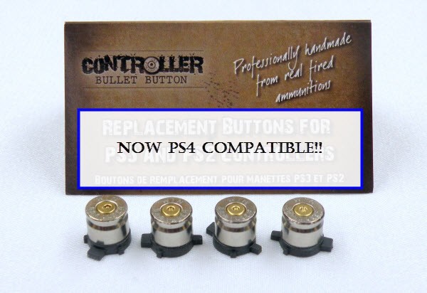Set of 4 Bullet Buttons Nickel+Brass for Playstation PS4 controllers