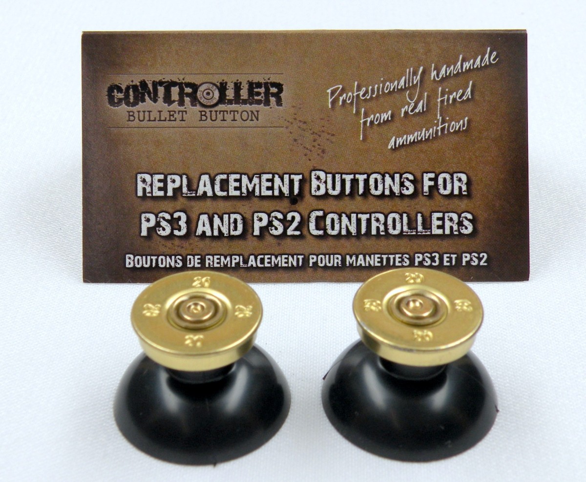 Pair of Thumbstick Bullet Brass+Brass for PS3 Controller