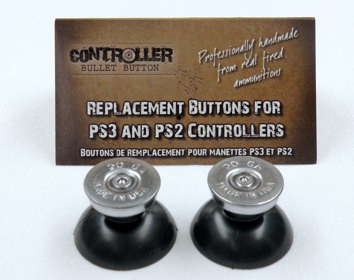 Pair of Thumbstick Bullet Nickel+Nickel for PS3 Controller
