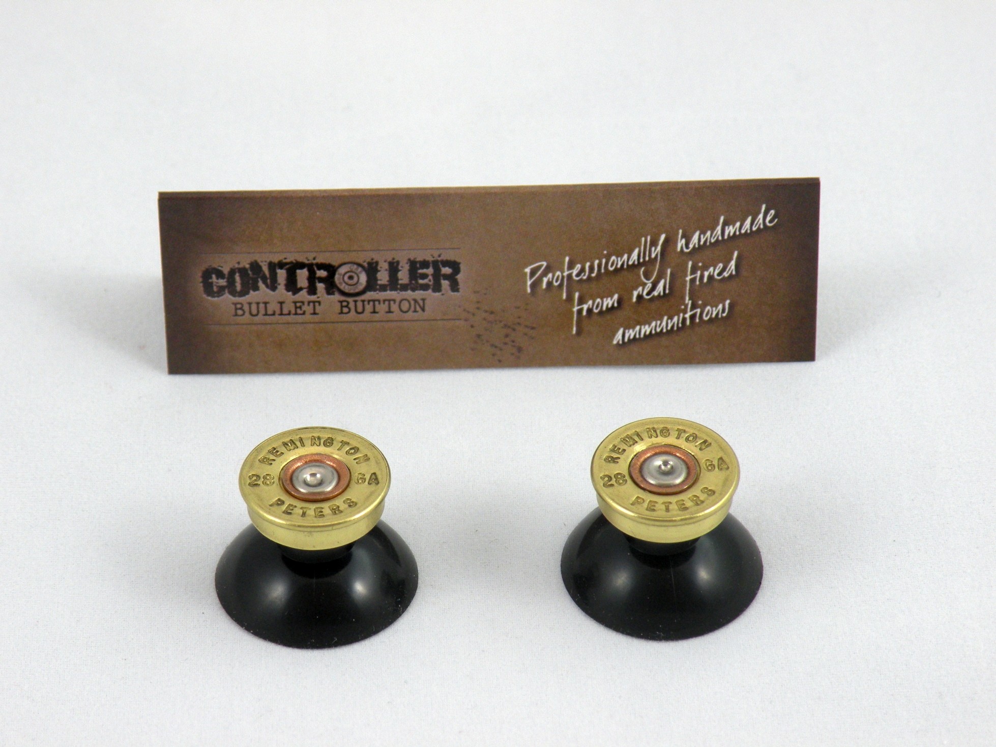 Pair of Thumbstick Bullet Brass+Nickel for PS4 Controller