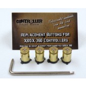 ABXY Bullet Buttons Brass+Nickel for XBOX 360 Controller w/ Torx L key