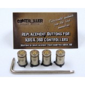 ABXY Bullet Buttons Nickel+Brass for XBOX 360 Controller w/ Torx L key